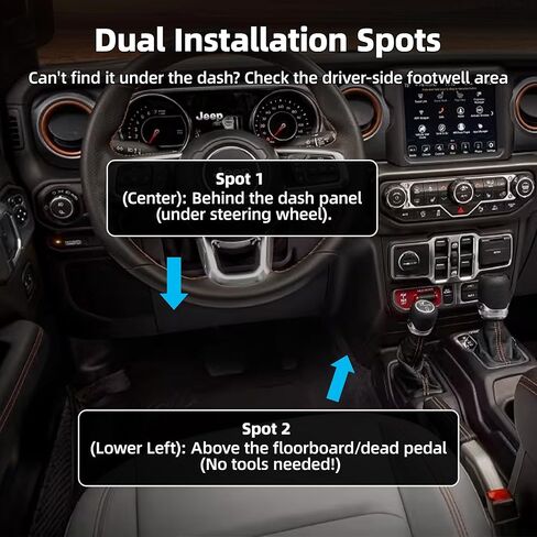Auto Start Stop Eliminator for 2018-2024 Jeep Wrangler JL & 2020-2024 Gladiator JT, Plug and Play Error-Free Bypass Switch Disable Auto Start/Stop System Deactivating Wire Harness for Jeep Accessories in Kuwait