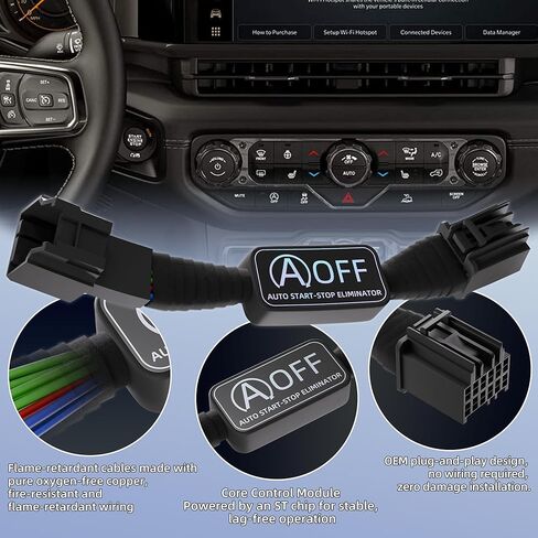 Auto Start Stop Eliminator for 2018-2024 Jeep Wrangler JL & 2020-2024 Gladiator JT, Plug and Play Error-Free Bypass Switch Disable Auto Start/Stop System Deactivating Wire Harness for Jeep Accessories in Kuwait