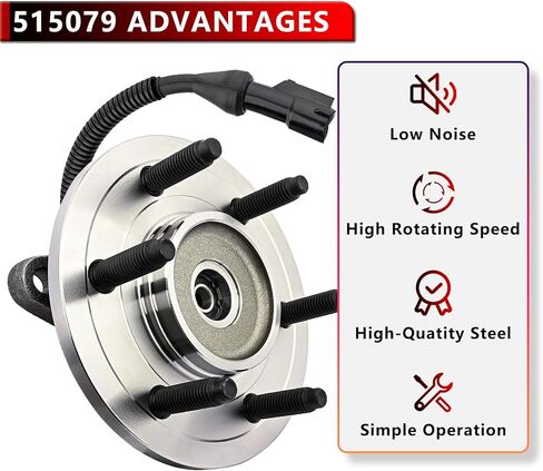515079 (Pair) Front Wheel Hub Bearing Assembly for Ford F-150 2004-2008, for Expedition 2003-2006, for Lincoln Mark LT 2006-2008, for Navigator 2003-2006 4x4 Only w/ABS in Kuwait