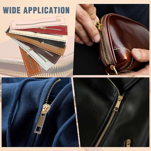 8 PCS PU Leather Zipper Leather Sewing Zippers PU Leathers Bag Zipper Purse Black Handbag Sewing Zippers Frames with Hole Bulk Fastener for DIY Purse Handicraft Accessories，10.6 Inch in Saudi Arabia
