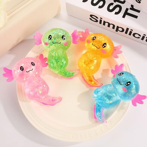 Axolotl Squishy Stress Ball, Slow Rising Stress Ball, Cute Axolotl Fidget Toy for Stress Relief, Anxiety Calming Sensory Toy for Adults, Axolotl Gifts Party Favors (Pink) in Saudi Arabia