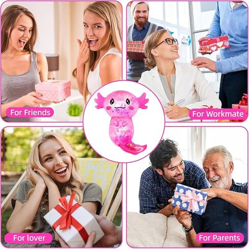 Axolotl Squishy Stress Ball, Slow Rising Stress Ball, Cute Axolotl Fidget Toy for Stress Relief, Anxiety Calming Sensory Toy for Adults, Axolotl Gifts Party Favors (Pink) in Saudi Arabia