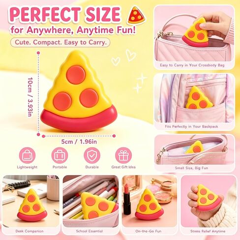 Squishy Squeeze Pizza Toys, Ultra Soft Slow Rising Squishies, Stress Relief Squeeze Fidget Sensory Toys for Kids & Adults During Study, Work, Birthday Gift in Saudi Arabia