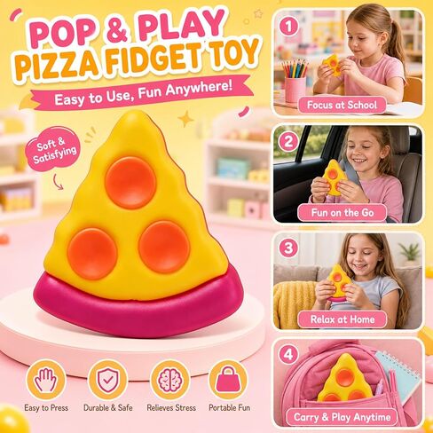 Squishy Squeeze Pizza Toys, Ultra Soft Slow Rising Squishies, Stress Relief Squeeze Fidget Sensory Toys for Kids & Adults During Study, Work, Birthday Gift in Saudi Arabia