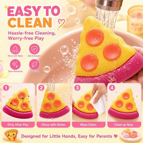 Squishy Squeeze Pizza Toys, Ultra Soft Slow Rising Squishies, Stress Relief Squeeze Fidget Sensory Toys for Kids & Adults During Study, Work, Birthday Gift in Saudi Arabia