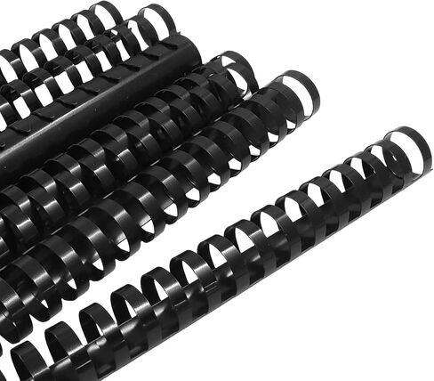 10Pcs Plastic Spiral Binding Coils, 25mm(1") Diameter Black 21Ring Binding Comb, Plastic Comb for Letter Size/Students and Coworkers in Saudi Arabia