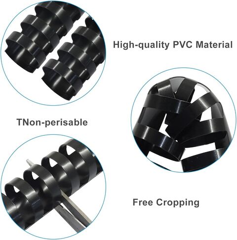 10Pcs Plastic Spiral Binding Coils, 25mm(1") Diameter Black 21Ring Binding Comb, Plastic Comb for Letter Size/Students and Coworkers in Saudi Arabia
