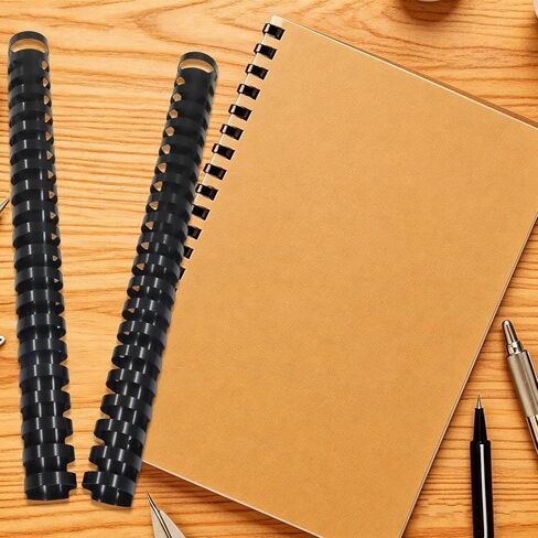 10Pcs Plastic Spiral Binding Coils, 25mm(1") Diameter Black 21Ring Binding Comb, Plastic Comb for Letter Size/Students and Coworkers in Saudi Arabia