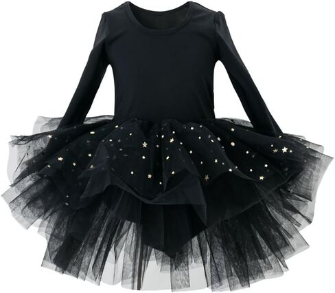 Toddler Girls Ballet Tutu Dresses Long Sleeve Sequin Tulle Ballerina Outfits Dance Leotards in Saudi Arabia