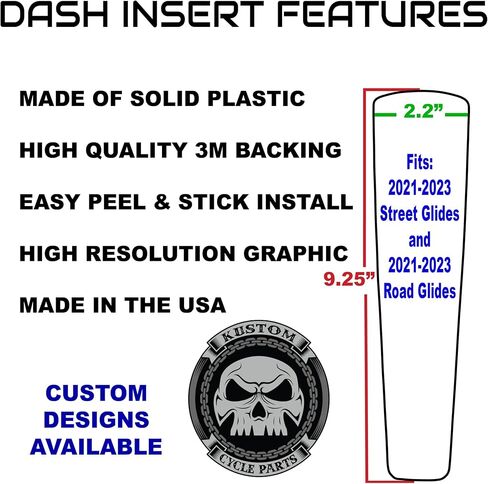 Kustom Cycle Parts Aftermarket Grim Reaper Sword Themed Plastic Dash Panel Console Insert! Fits Harley Davidson 21+ Street Glides & 21+ Road Glides. Easy Install! in Kuwait