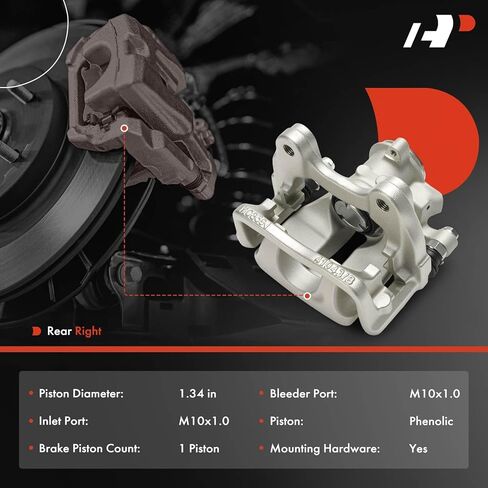 A-Premium Disc Brake Caliper Assembly with Bracket Compatible with Mercedes-Benz W117 Series CLA250 2014-2019, W156 Series GLA250, W246 Series B250e, B Electric Drive, B250 - Rear Right Passenger Side in Kuwait