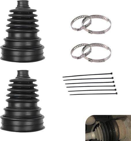 2 PCS CV Axle Boot, Leak Proof Thickened CV Boot Repair Kit, 19mm-24mm Split Axle Ball Cage Repair Kit, for Most Front Wheel Drive (FWD) and All-wheel Drive (AWD) Vehicles (Black) in Saudi Arabia