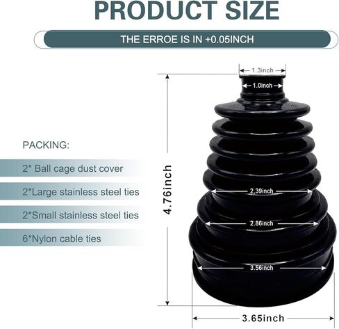 2 PCS CV Axle Boot, Leak Proof Thickened CV Boot Repair Kit, 19mm-24mm Split Axle Ball Cage Repair Kit, for Most Front Wheel Drive (FWD) and All-wheel Drive (AWD) Vehicles (Black) in Saudi Arabia