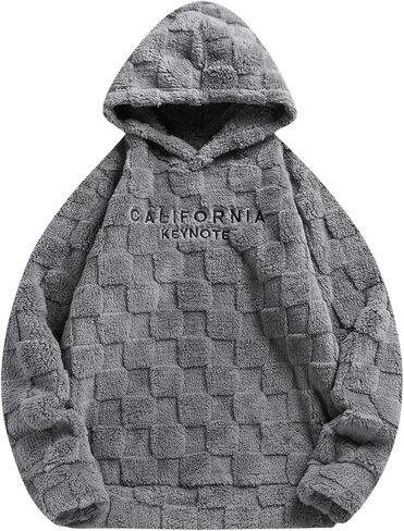 SOLY HUX Hoodies for Men Graphic Fuzzy Sherpa Pullover Hoodie Long Sleeve Winter Fleece Hooded Sweatshirt in Saudi Arabia