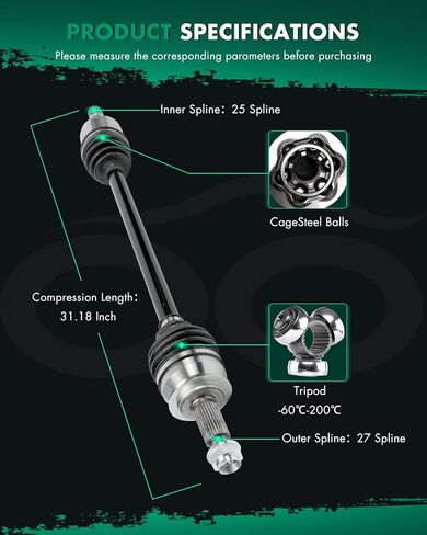 SCITOO الجبهة اليسرى أو اليمنى CV محرك أقراص محوري رمح الجمعية صالح لسوبارو Crosstrek 2.0L H4 2016 ، لسوبارو XV Crosstrek 2.0L H4 2014-2015 66-7576 in Kuwait