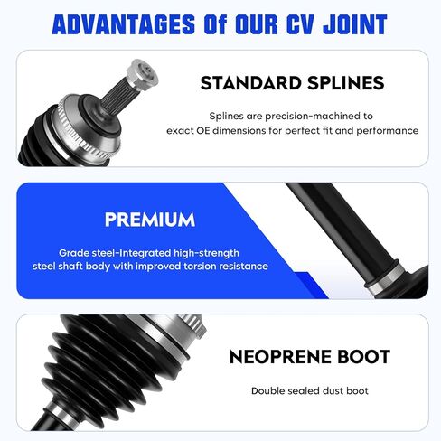 Front Left&Right CV Axle Shaft Assembly Fit for Honda Accord 3.0L 1998-2002, for Acura TL 3.2L 1999-2003, for Acura CL 3.2L 2001-2003, Replace for 66-4166 66-4167, 2 pcs CV Joint Shaft in Kuwait