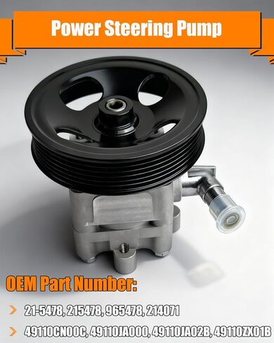 ‎21-5478 Power Steering Pump with Pulley Fits for Nissan Altima 2007-2012 L4 2.5L GAS, Altima 2013 Coupe, Power Assit Pump Assembly for X-Trail 2002-2011 Replace OE# ‎49110CN00C 49110JA02B 49110ZX01B in Kuwait