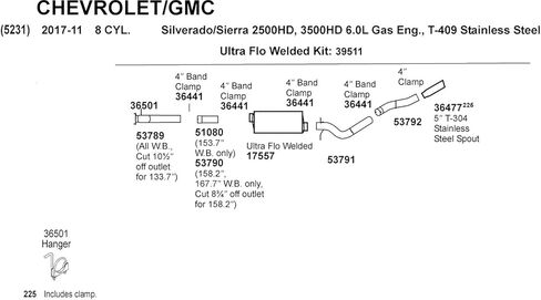 Dynomax 53792 Exhaust Tail Pipe for Chevrolet Silverado 2500 HD in Kuwait