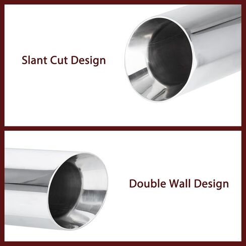 MXA 4 to 5inch Exhaust Tip,Tail Pipe Exhaust Tip for Car, Dual Wall Angle Cut Exhaust Tips Universal Stainless Steel (4"x5"x12") in Saudi Arabia