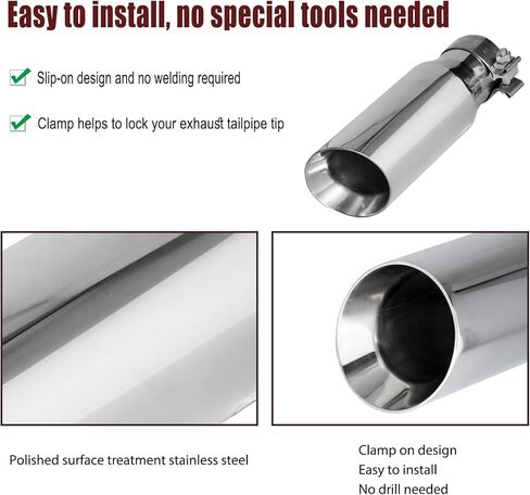 MXA 4 to 5inch Exhaust Tip,Tail Pipe Exhaust Tip for Car, Dual Wall Angle Cut Exhaust Tips Universal Stainless Steel (4"x5"x12") in Saudi Arabia