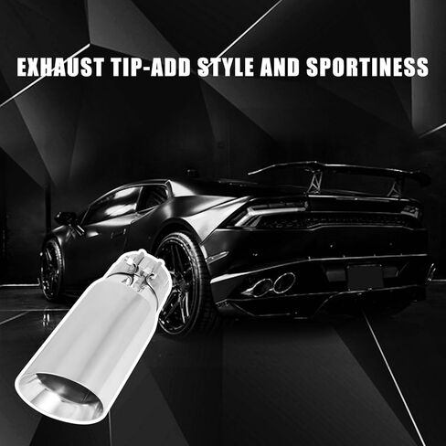 MXA 4 to 5inch Exhaust Tip,Tail Pipe Exhaust Tip for Car, Dual Wall Angle Cut Exhaust Tips Universal Stainless Steel (4"x5"x12") in Saudi Arabia