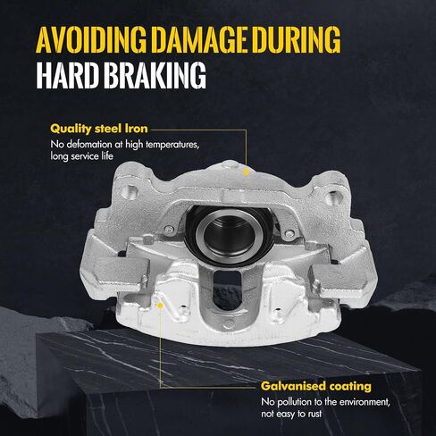 KUSATEC 19B2974 19B2975 Front Disc Brake Caliper with Bracket fit for Audi A1 11-13/A3 10-13; Volkswagen Beetle 12-19/Bora 05-10/Golf 10-14/Jetta 05-18/Rabbit 06-09; Both Left & Right side in Kuwait