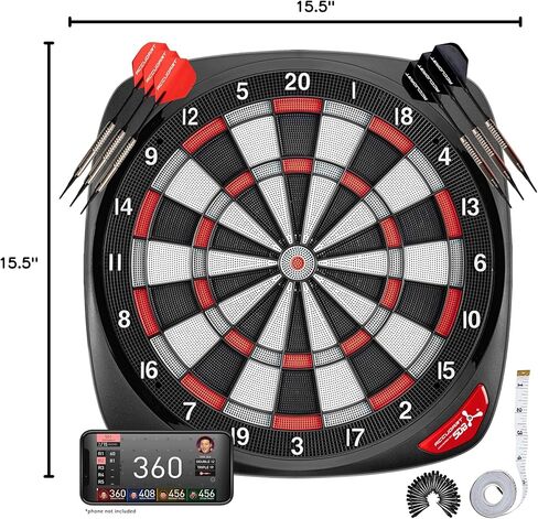 Accudart SDB 4.0 Electronic Soft Tip Smart Dartboard with Online Game Play - Stat Tracker - Custom Profile & Rankings - Regulation Sized 15.5" - Missed Shot Detection – Impact noise reduction system in Saudi Arabia