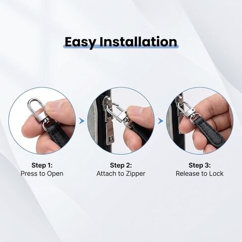 ZJO Detachable Leather Zipper Pull Replacement Kit, 16 Pieces, Universal Repair Tabs for Luggage, Backpacks, Jackets, Purses, Black, Brown, White in Saudi Arabia