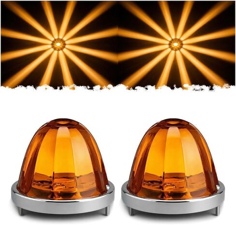 Watermelon Lights LED Side Marker Turn Signal Lights,2PCS Red Strobe and Constant Clearance Warning Water Melon Lights 12V 24V for Kenworth Freightliner Peterbilt Semi Trucks RVs Trailers in Saudi Arabia