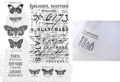 Tim Holtz Stampers Anonymous Papillion Cling Stamp (CS106), Part of Curations March 2025 Release + Carnora Mesh Storage Bag in Kuwait
