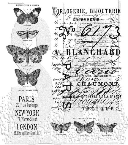Tim Holtz Stampers Anonymous Papillion Cling Stamp (CS106), Part of Curations March 2025 Release + Carnora Mesh Storage Bag in Kuwait