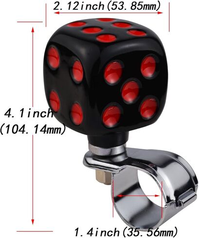Abfer Steering Wheel Spinner Car Wheel Suicide Knob Dice Power Handle Turning Helper Fit Most Vehicles (Red) in Saudi Arabia