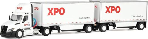 First Gear DCP 1/64 XPO Freightliner الجيل الخامس كاسكاديا نصف شاحنة مع مقطورات صغيرة، إصدار الولايات المتحدة الأمريكية 60-1808 in Kuwait
