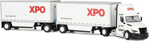 First Gear DCP 1/64 XPO Freightliner الجيل الخامس كاسكاديا نصف شاحنة مع مقطورات صغيرة، إصدار الولايات المتحدة الأمريكية 60-1808 in Kuwait