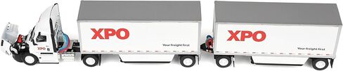 First Gear DCP 1/64 XPO Freightliner الجيل الخامس كاسكاديا نصف شاحنة مع مقطورات صغيرة، إصدار الولايات المتحدة الأمريكية 60-1808 in Kuwait