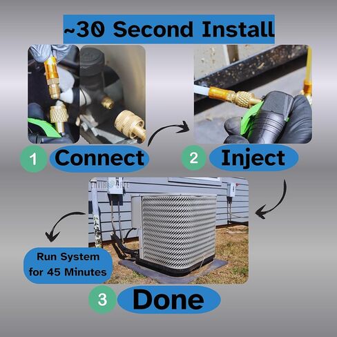 ENVIRO-SAFE Proseal Direct Inject - AC Leak Repair | 30-Second Install • Original USA Manufacturer • R22 R1234YF R410a R134a (with Installation Kit (30 Second Install), 5 Ton (Standard Home A/C)) in Kuwait