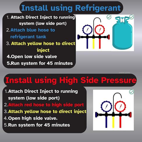 ENVIRO-SAFE Proseal Direct Inject - AC Leak Repair | 30-Second Install • Original USA Manufacturer • R22 R1234YF R410a R134a (with Installation Kit (30 Second Install), 5 Ton (Standard Home A/C)) in Kuwait
