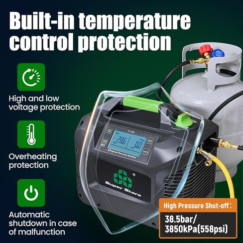 Super Stars Refrigerant Recovery Machine A2L-Compatible - 1 HP (750 W) Brushless Digital Display with Self-Cleaning Portable HVAC Unit for All Common CFC HFC HCFC in Saudi Arabia