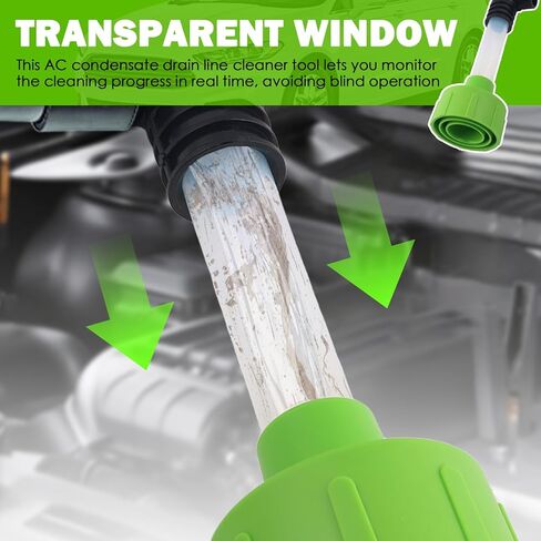 Car AC Drain Line Unclogger Tool,Car AC Drain Line Cleaner Tool with Clear Tube & 90° Elbow,Universal HVAC Drains Lines Vacuum Adapter Cars Accessories for Most Vehicles in Kuwait