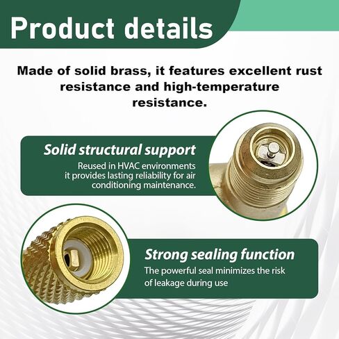 2Pcs Quick Coupler Access Tee, 1/4'' Brass Valves Core Tee Adapter Brass Refrigerant with Swivel Connector for R12 R22 R134 Gauge Deep Vacuum Pump Manifold in Saudi Arabia
