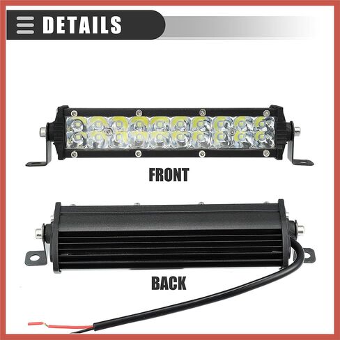 شريط إضاءة LED عالمي من ACROPIX، مجموعة مصابيح الضباب للقيادة في مكان الفيضانات، لمصد رف السيارة، لشاحنات الالتقاط على الطرق الوعرة، 7 بوصات 20 LED 60 وات 12-24 فولت، ألومنيوم، قطع غيار سيارات سوداء in Kuwait
