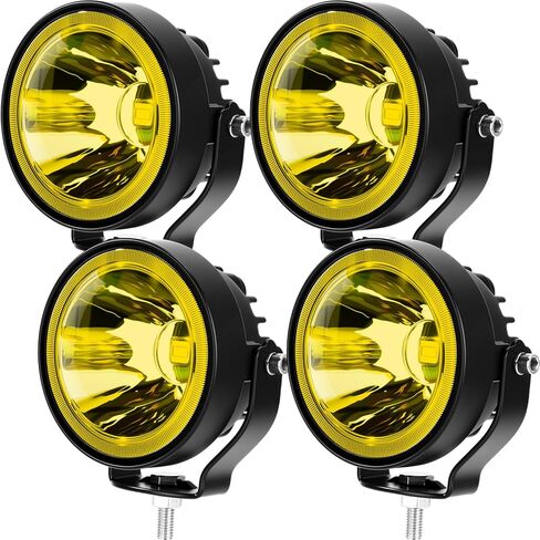 Copkim 4 حزمة 4 بوصة أضواء LED مستديرة 60 واط تيار مستمر 12-48 فولت LED على الطرق الوعرة القيادة أضواء الضباب مقاوم للماء قابل للتعديل جبل أضواء السيارة ل ATV UTV SUV بيك اب دراجة نارية شاحنة سيارة قارب (أبيض) in Kuwait
