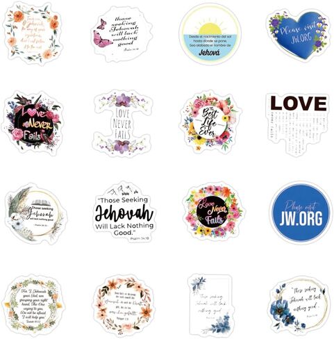 60pcs JW.ORG Stickers, Bible Verse Decals for Water Bottle,Laptop,Phone,Skateboard. in Kuwait
