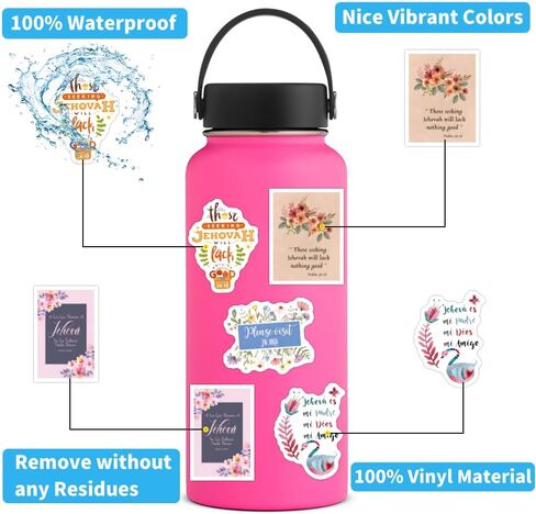 60pcs JW.ORG Stickers, Bible Verse Decals for Water Bottle,Laptop,Phone,Skateboard. in Kuwait