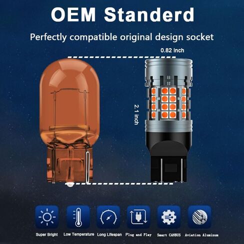 7440NA WY21W LED Rear Turn Signal Light Bulbs for Ram 1500 2500 3500 4500 5500 Pickup 2019 2020 2021 2022 2023 2024 2025, 2700K Amber 12V Built in Resistor CANBUS Anti Hyper Flash, 2-Pack in Saudi Arabia