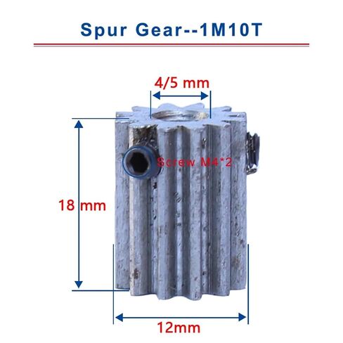 1M10T Spur Gear Bore 4 / 5mm Mini Low Carbon Steel Metal 2Pcs(5 mm) in Saudi Arabia
