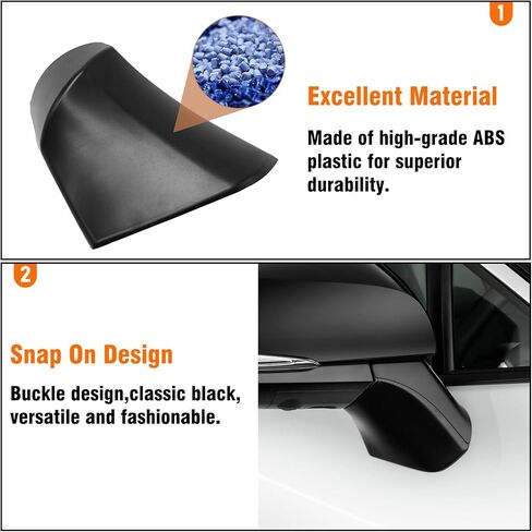 Moonlinks Compatible with 2020 2021 2022 2023 Toyota RAV4 Right Passenger Side Mirror Triangle Base Cover, Black Right Side Exterior Rearview Mirror Triangle Cover Base Cap Replaces for 87939-42E30 in Kuwait
