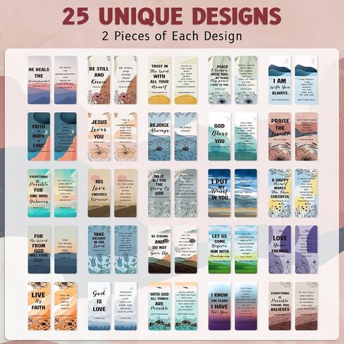 100 Pack Bible Verses Bookmarks, 25 Style Inspirational Book Markers Religious Bookmarks for Women & Men Reading Lover, Bulk Christian Gifts for School Church(Double-Sided) in Saudi Arabia