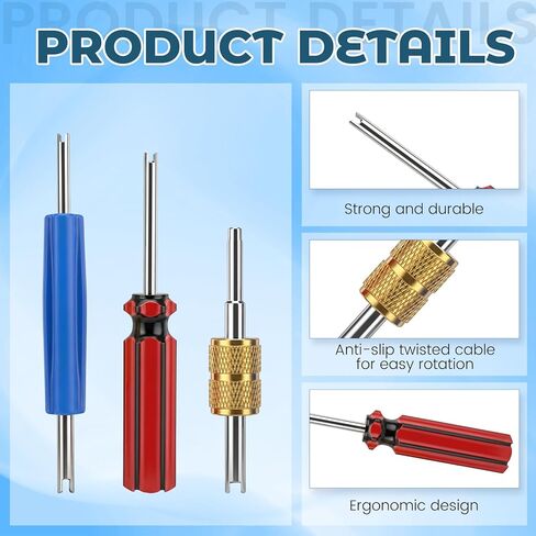 6 Pcs Valve Core Removal Tool, R134 R12 A/C HVAC Valve Stem Removal Tool, Single & Dual Head A/C Valves Core Extractor for Air Conditioning Line Repair Removals Tools in Kuwait
