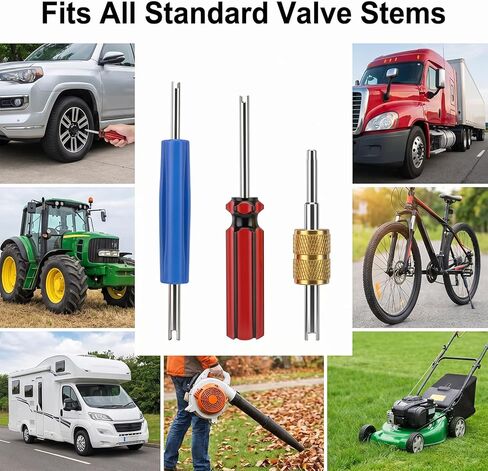 6 Pcs Valve Core Removal Tool, R134 R12 A/C HVAC Valve Stem Removal Tool, Single & Dual Head A/C Valves Core Extractor for Air Conditioning Line Repair Removals Tools in Kuwait
